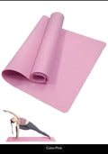 Pink Non-Slip Yoga Mat 6mm Thick - Comfortable Exercise Mat for Yoga, Pilates & Home Workout.